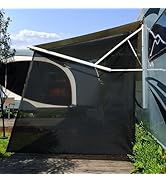 SHADEPLUS RV Awning Side Shade 9'X7',Black Mesh RV Awning Shade Screen,Universal Trailer RV Awnin...
