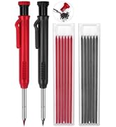 2 Pack Carpenter Pencils Mechanical Pencils with 12 Refills, Construction Pencils with Built-in S...