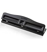 3 Hole Punch, Adjustable, 3 Hole Puncher for Binder, 10 Sheet Capacity Hole Puncher Black Metal H...