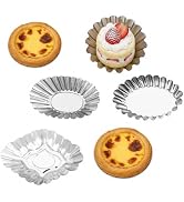 Veemoon 6 Pcs Stainless Steel Egg Tart Mold,Mini Tart Tin Pans Kitchen Baking Molds for Home Rest...