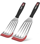 Beijiyi Fish Spatula Turner Set of 2, Heat Resistant Silicone Edge Slotted Fish Spatulas for Nons...