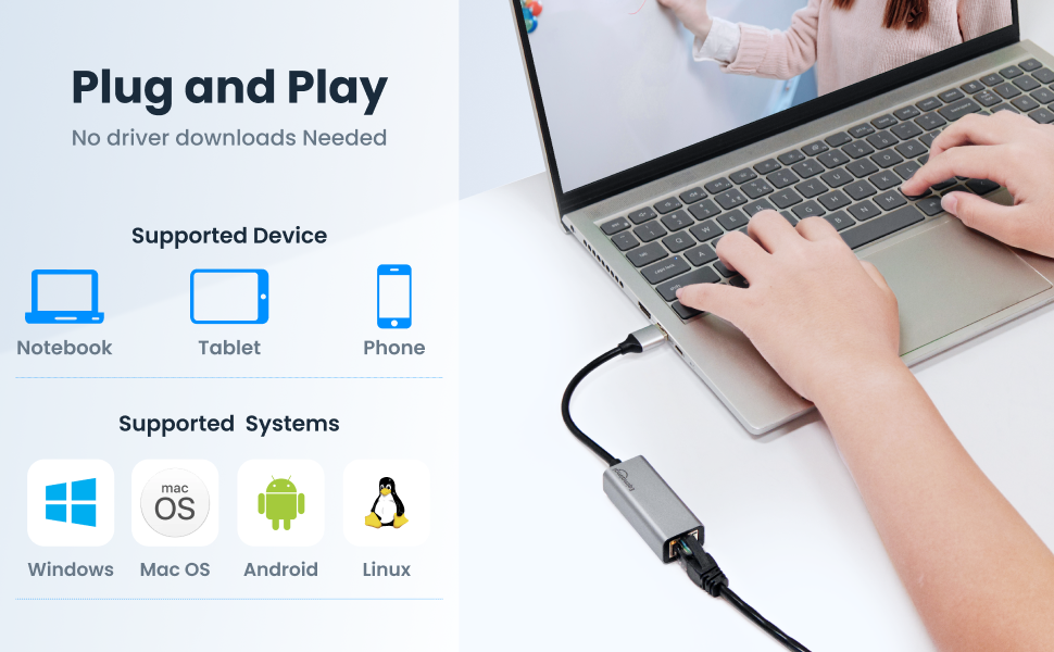 USB3.0-A TO RJ45 Plug and Play