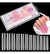 Clear Square Nail Tips for Acrylic Nails Professional, 240Pcs XXXL Extra Long Square Straight Acr...