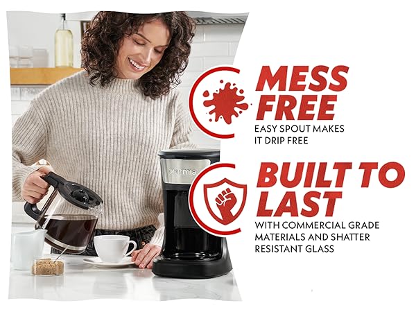 Mess Free Coffee Maker, Durable Construction
