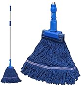 NEWE Commercial Mop for Floor Cleaning, Heavy Duty Industrial Mops with 55 inches Long Handle, Lo...