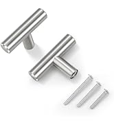 KNOBWELL Conventional Full Round 5 Pack Kitchen Cabinet Handles, Single Hole Brushed Nickel Dress...