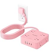 Extension Cord with Multiple Outlets, SMALLRT Power Strips with Surge Protection, 6.5FT Flat Plug...