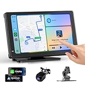 Haudio Portable Wireless Carplay Car Stereo, 7" HD Touchscreen for Car with Apple CarPlay &amp; Andro...