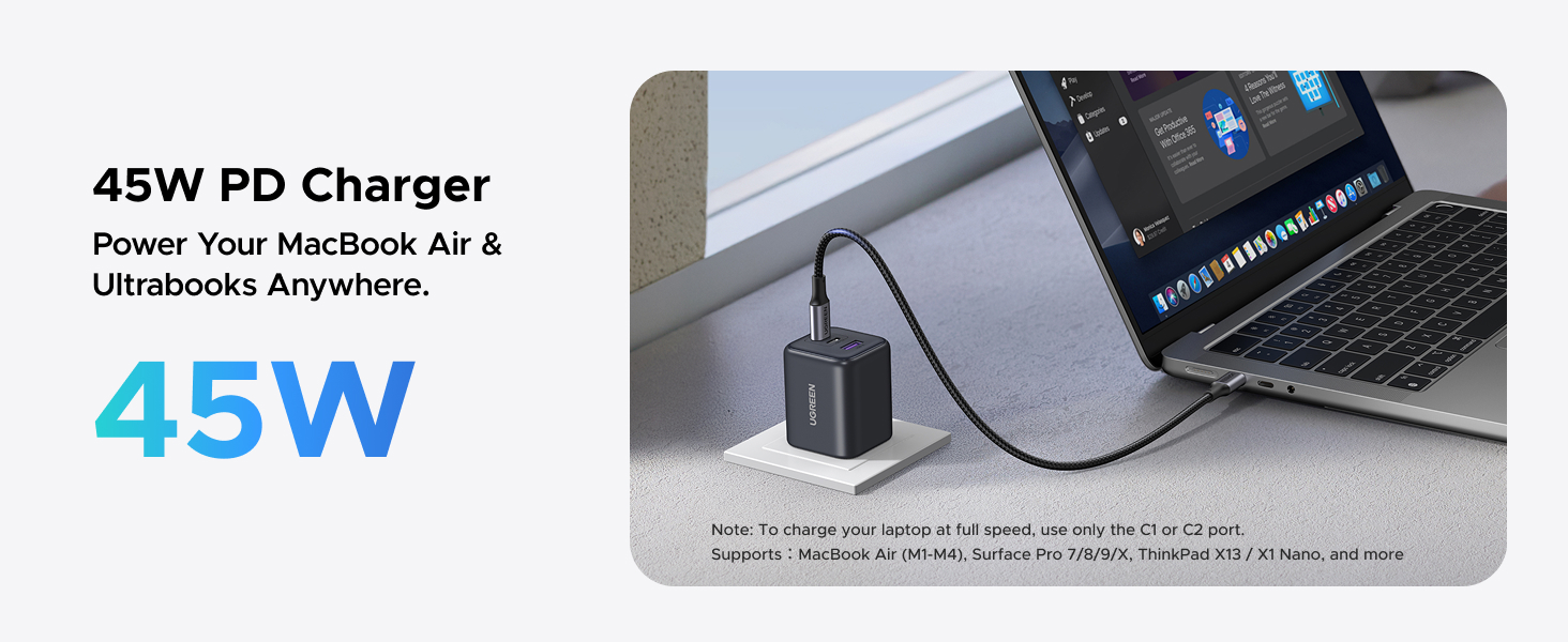 ugreen 45w usb c fast wall charger
