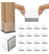 Square Chair Leg Floor Protectors, 24 Pcs Silicone Chair Floor Protectors for Hardwood, Chair Leg...