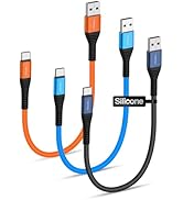 COOLSELL Short USB A to USB C Cable 6 inch, Soft Silicone 60W Fast Charging Cord Type-C Compatibl...