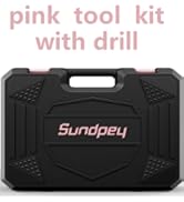 pink tool kit with drill