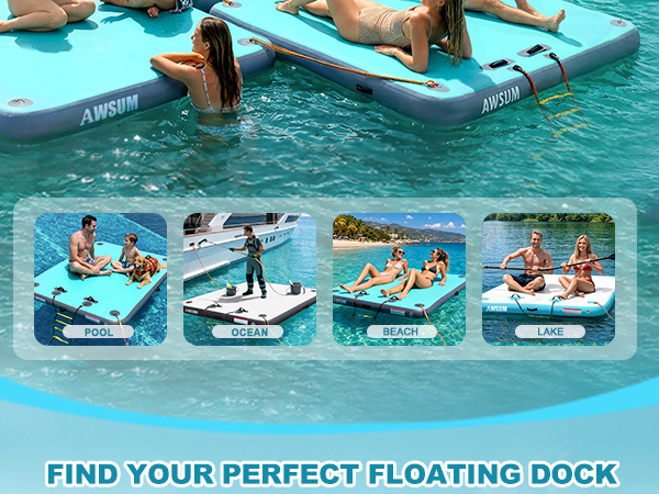 Inflatable Floating Dock for Lake Beach Ocean