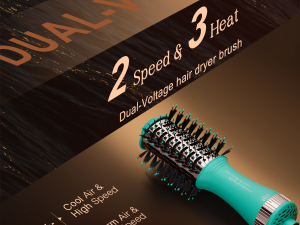 Dual Voltage Round Blow Hair Dryer Brush