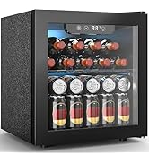 Antarctic Star 12 Bottle 48 Can Wine &amp; Beverage Refrigerator – 1.3 cu.ft Countertop Mini Fridge, ...