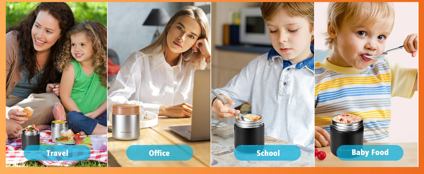 15.2oz Kids Thermos Food Jar – SUS316 Insulated Lunch Container with Handle &amp;amp; Spoon