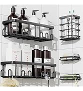 YASONIC Shower Caddy Adhesive 5-Pack, Rustproof Shower Organizer with Holder, No Drilling Shower ...
