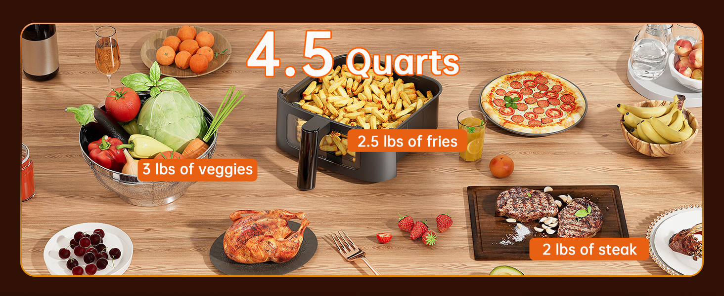 AIR FRYER small compact mini healthy oil free DISHWASHER SAFE