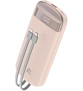 Sungive Portable Charger with Built in Cables, Portable Power Bank 10000mAh, with 2 Integrated Ch...