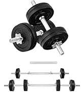 Yes4All Old School Adjustable Dumbbell Set with Weight Plates, Star Lock Collars/Connector, 40lbs...