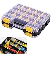 Tools Organizer Box Small Parts Storage Box 34-Compartment Double Side Hardware Organizers with R...