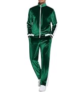 COOFANDY Mens Tracksuit 2 Piece Set Velour Sweatsuit Jogging Suits Full Zip Jacket Pants Outfits