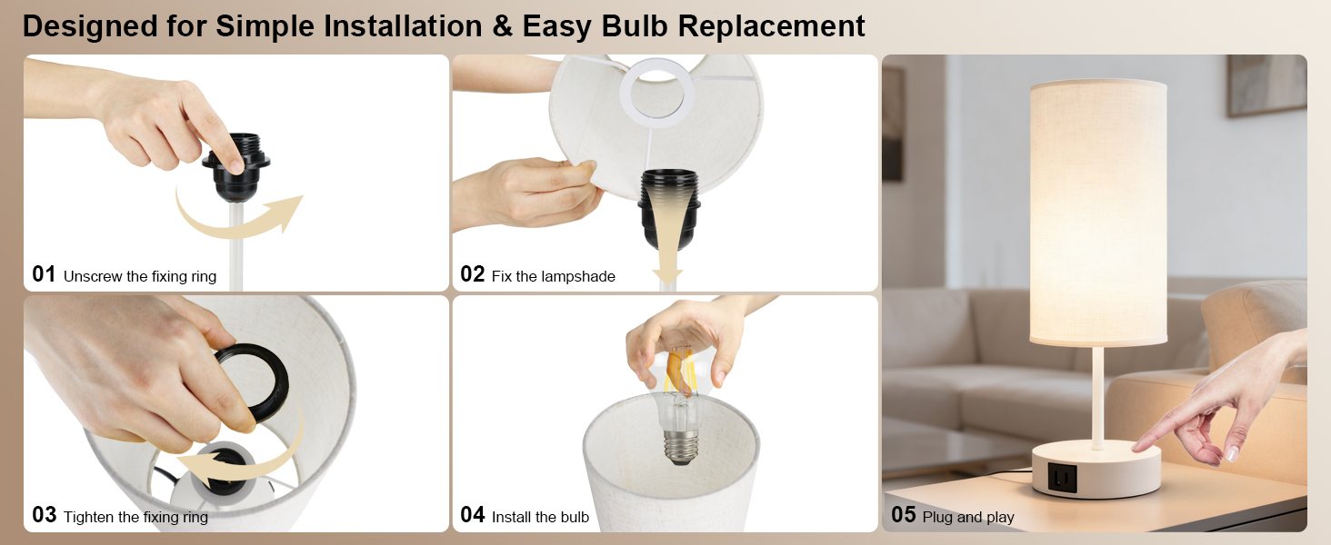 friendly plug and play touch table lamp