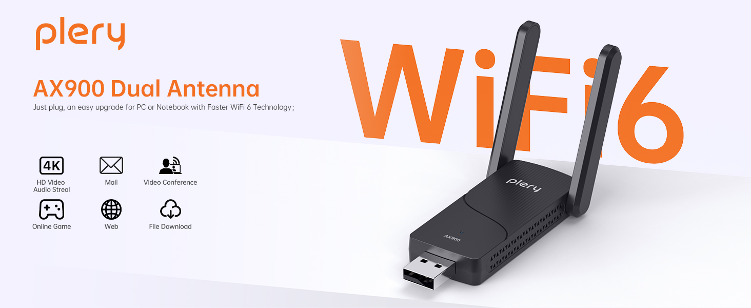 ax900 bluetooth wifi 6 adapter wifi dongle dual band wireless network adapter for desktop laptop pc