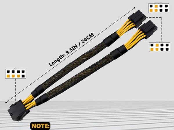 CPU 8 Pin to 8(4+4)Pin Splitter Cable