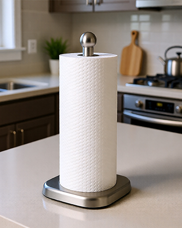 DAWNER SecureGrip Stainless Steel Paper Towel Holder Countertop, Paper Towel Stand