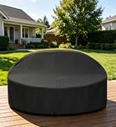 SunPatio Outdoor Daybed Cover, Heavy Duty Waterproof Round Canopy Sofa Bed Cover with Taped Seam,...