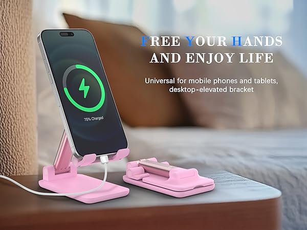 free your hands and enjoy life universal for mobile phones and tablets desktop-elevated bracket