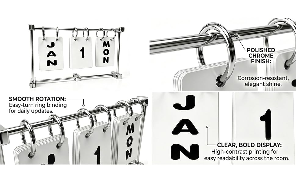 Metal Flip Desk Calendar