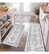 Pauwer Farmhouse Kitchen Rugs Sets of 3, Kitchen Runner Rugs Non Slip Washable, Boho Kitchen Mats...