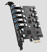PCI-E to USB 3.0 7-Port(2X USB-C - 5X Type-A) Expansion Card