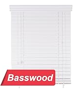 LazBlinds 2-inch Wood Horizontal Blinds, Room Darkening Blinds for Windows - Actual Blinds Size: ...