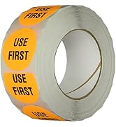 TapeCase INVLBL-039 “Use First” Inventory Control Label in Orange [Pack of 1000] - 2 in. Circular...