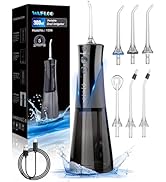 Water Flossers for Teeth - 5 Modes, 6 Flossing Tips, Rechargeable Cordless Portable 300ML Larger ...