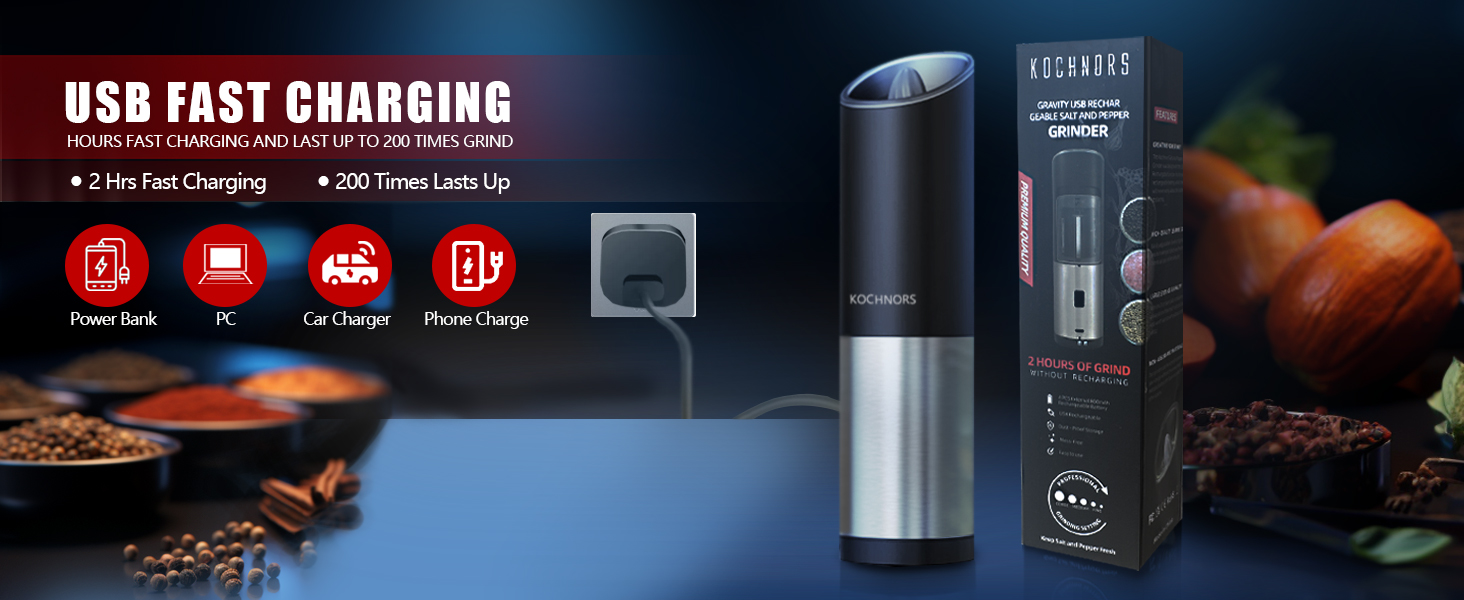 usb rechargeable pepper grinder