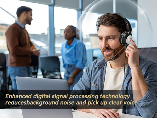 computer headset with microphone, computer headphones, headphones for laptop, usb headse