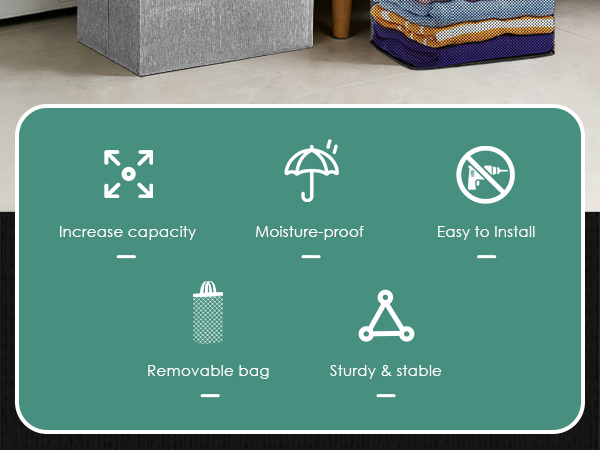 WTREE 100L Laundry Hamper with Lid