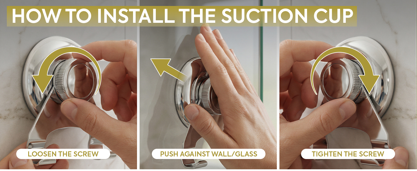 Silicone squeegee with instructions how to mount the suction cup