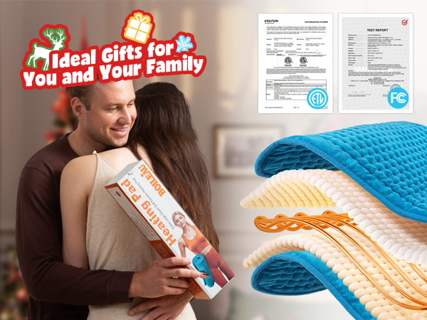 Boileau Electric Heating Pad for Back Pain and Period Cramps Relief