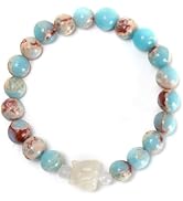 Inspirational Natural Stone Bracelet for Women Men ,Healing Gift-8 Chakra Energy Bracelet with Ja...