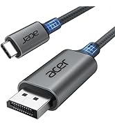 acer USB C to DisplayPort Cable 6.6 FT (4K@60HZ 2K@165Hz), Type-C to DisplayPort Cord (Sturdy Alu...