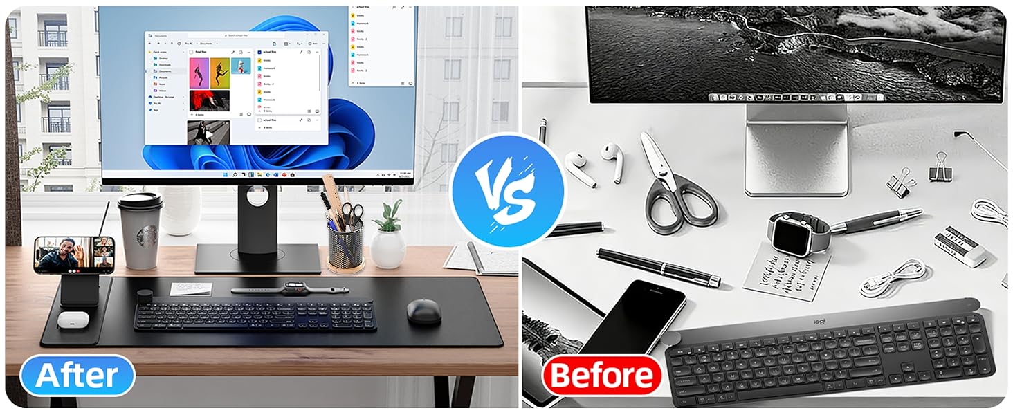 Wireless Charging Mouse Pad with Magnetic Phone Stand