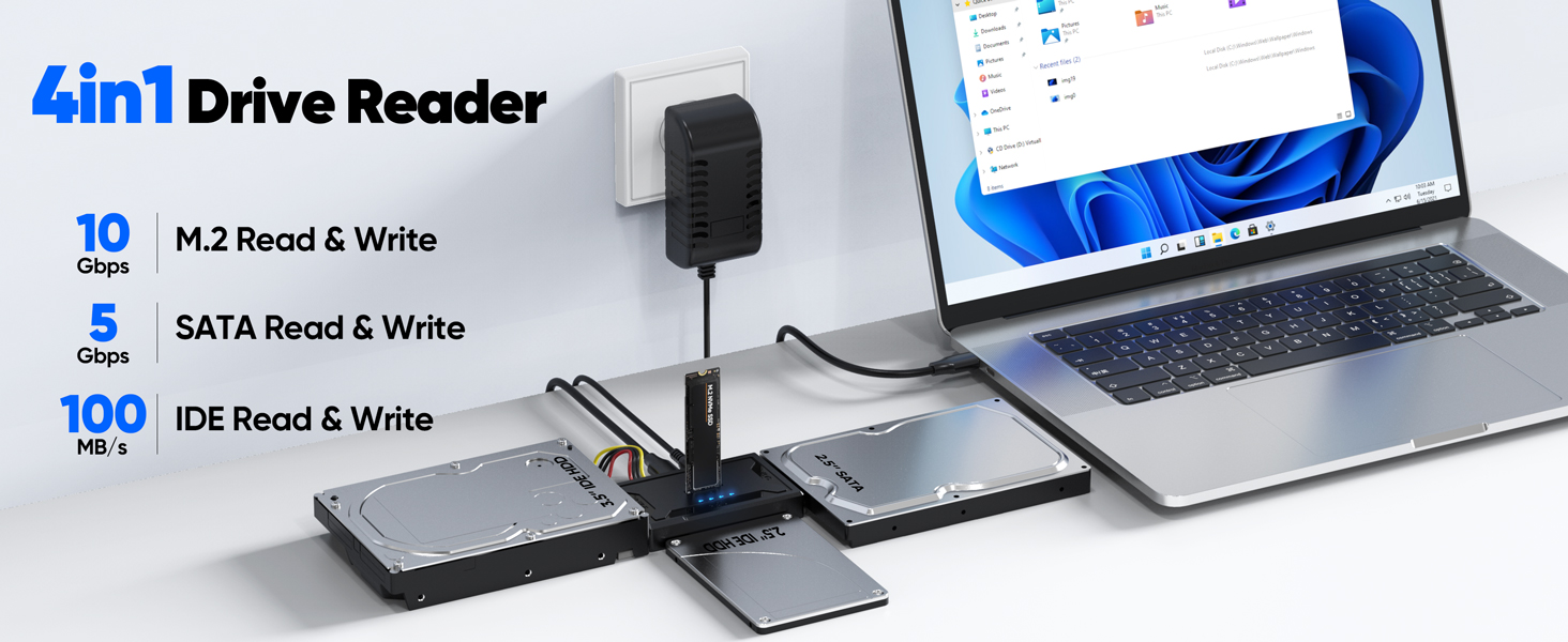 Hard Drive Reader 4-in-1
