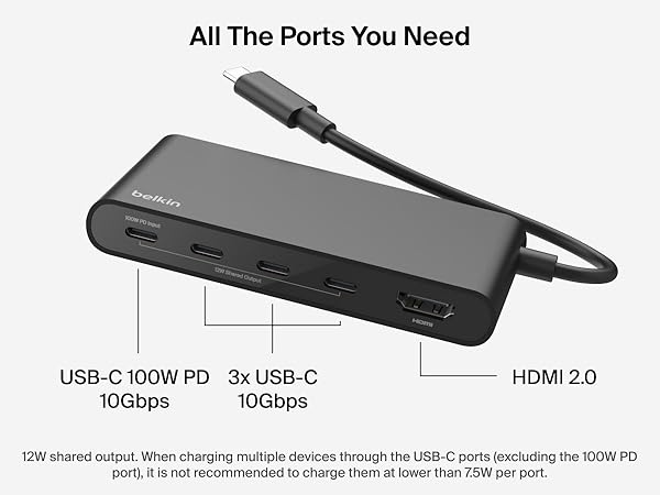 Belkin Connect 5-Port USB-C Hub with 4K HDMI