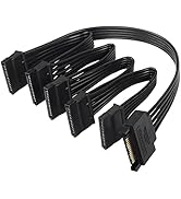 SinLoon SATA Power Splitter Cable, 15Pin SATA Male to 5 SATA Female Power Extension Hard Drive Ca...