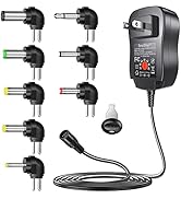 SoulBay 24W Universal AC/DC Adapter 3V 4.5V 5V 6V 7.5V 9V 12V 2A Power Supply for LED Light Strip...